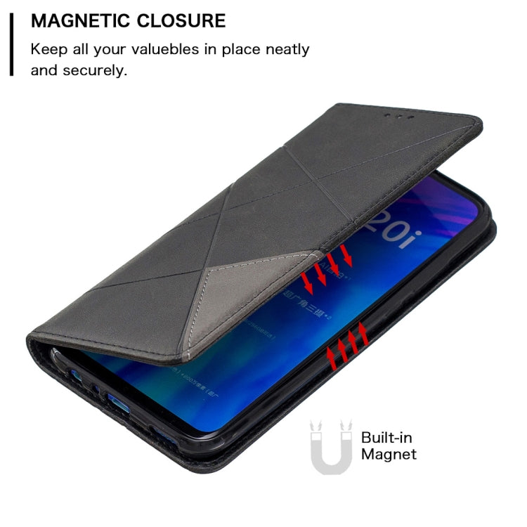 Rhombus Texture Horizontal Flip Magnetic Leather Case with Holder & Card Slots & Wallet – Magnetic, Card Slot, Flip, For Huawei P Smart+ 2019 / Honor 10i (Honor 20 lite), For Huawei Y7 (2019) / Y7 Prime (2019)