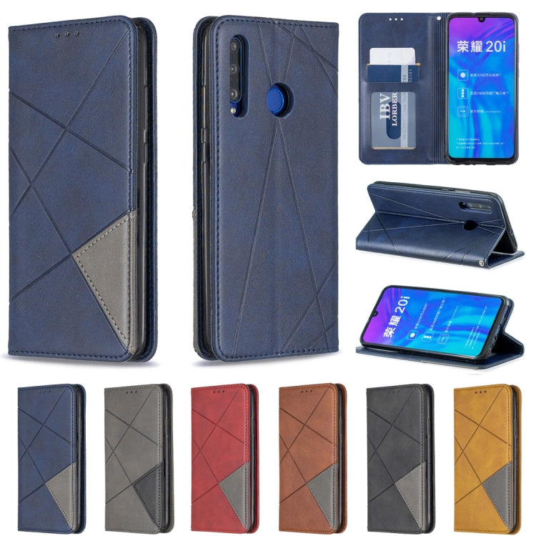 Rhombus Texture Horizontal Flip Magnetic Leather Case with Holder & Card Slots & Wallet – Magnetic, Card Slot, Flip, For Huawei P Smart+ 2019 / Honor 10i (Honor 20 lite), For Huawei Y7 (2019) / Y7 Prime (2019)
