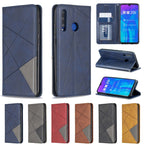 Rhombus Texture Horizontal Flip Magnetic Leather Case with Holder & Card Slots & Wallet – Magnetic, Card Slot, Flip, For Huawei P Smart+ 2019 / Honor 10i (Honor 20 lite), For Huawei Y7 (2019) / Y7 Prime (2019)