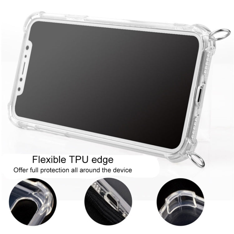 Four-Corner Anti-Fall Trasparent TPU Mobile Phone Case With Lanyard for... (iPhone) #2
