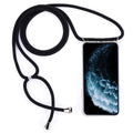 Four-Corner Anti-Fall Trasparent TPU Mobile Phone Case With Lanyard for iPhone, For iPhone 11 Pro Max For iPhone 11 Pro Max Black