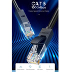 UGREEN NW102 Cat6 RJ45 Household Gigabit Twisted Pair Round Ethernet Cable, 1m, 2m, 3m, 5m, 8m, 10m, 15m, 20m – Magnetic