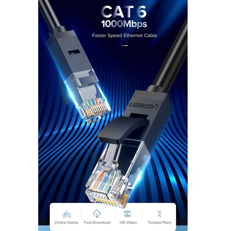 UGREEN NW102 Cat6 RJ45 Household Gigabit Twisted Pair Round Ethernet Cable, 1m, 2m, 3m, 5m, 8m, 10m, 15m, 20m – Magnetic