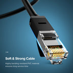 UGREEN NW102 Cat6 RJ45 Household Gigabit Twisted Pair Round Ethernet Cable, 1m, 2m, 3m, 5m, 8m, 10m, 15m, 20m – Magnetic