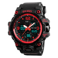 Wrist Watch – 1155B Multifunctional Men Outdoor Sports Noctilucent Waterproof Large... Red