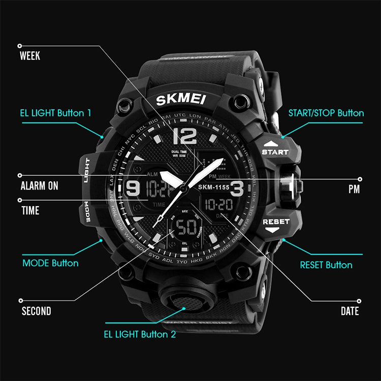 Wrist Watch – 1155B Multifunctional Men Outdoor Sports Noctilucent Waterproof Large...