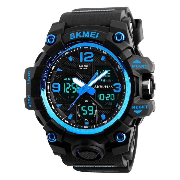 Wrist Watch – 1155B Multifunctional Men Outdoor Sports Noctilucent Waterproof Large... Blue