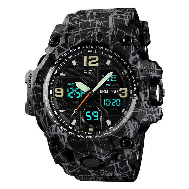Wrist Watch – 1155B Multifunctional Men Outdoor Sports Noctilucent Waterproof Large... Grey Black