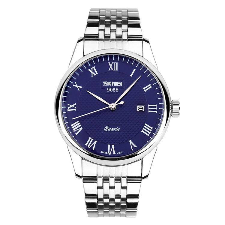 Wrist Watch – 9058 Multifunctional Outdoor Fashion Waterproof Steel Strip Quartz... Men Style Blue