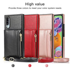 Square Zipper Wallet Bag TPU+PU Back Cover Case with Holder & Card Slots & Wallet & Cross-body Strap, For Samsung Galaxy A90 5G, For Samsung Galaxy Note9, For Samsung Galaxy Note10, For Samsung Galaxy Note10 Pro, For Samsung Galaxy S9                  ...
