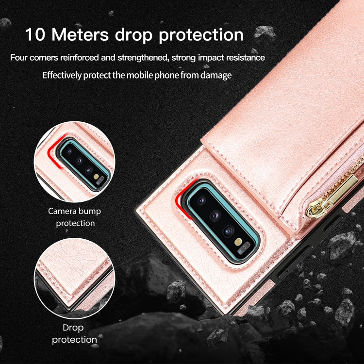 Square Zipper Wallet Bag TPU+PU Back Cover Case with Holder & Card Slots & Wallet & Cross-body Strap, For Samsung Galaxy S10 Plus, For Samsung Galaxy S20, For Samsung Galaxy S20 Plus, For Samsung Galaxy S20 Ultra, For Samsung Galaxy Note20