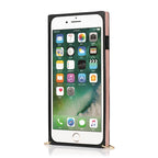 Square Zipper Wallet Bag TPU+PU Back Cover Case with Holder & Card Slots & Wallet & Cross-body Strap, For iPhone 8 Plus / 7 Plus, For iPhone 11, For iPhone 11 Pro, For iPhone 11 Pro Max, For iPhone SE 2022 / SE 2020 / 8 / 7, For iPhone XR              ...