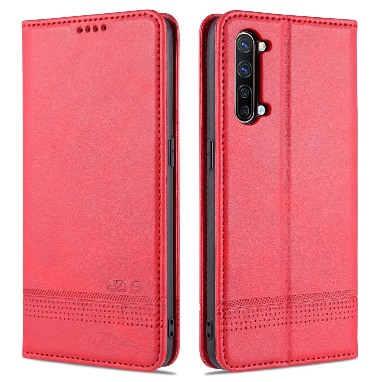 AZNS Magnetic Calf Texture Horizontal Flip Leather Case with Card Slots & Holder & Wallet – Magnetic, Card Slot, Flip, For Huawei Nova 8 SE, For OPPO K7 / Reno3 5G, For vivo Y3s / Y17, For vivo Y73s / S7e For OPPO K7 Reno3 5G Red