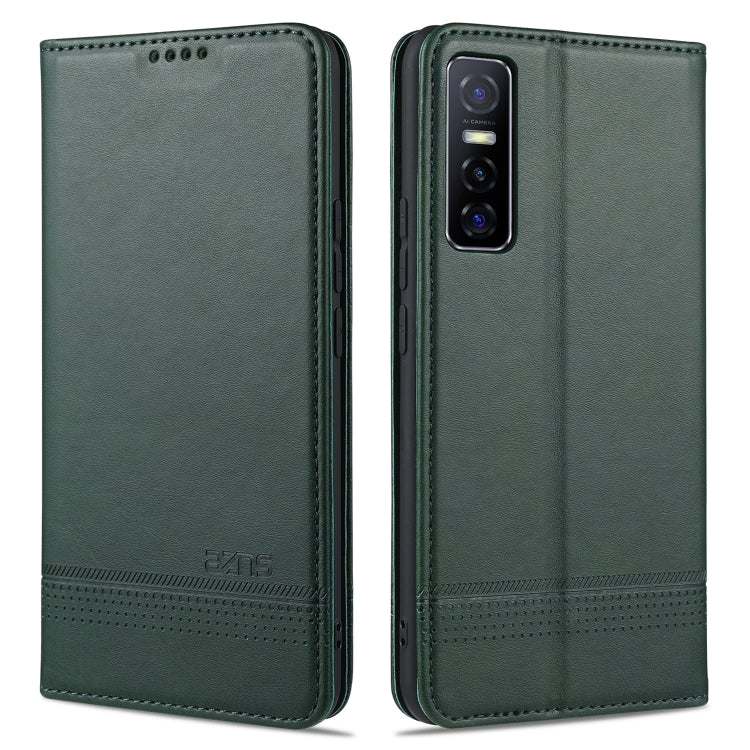 AZNS Magnetic Calf Texture Horizontal Flip Leather Case with Card Slots & Holder & Wallet – Magnetic, Card Slot, Flip, For Huawei Nova 8 SE, For OPPO K7 / Reno3 5G, For vivo Y3s / Y17, For vivo Y73s / S7e For vivo Y73s S7e Green