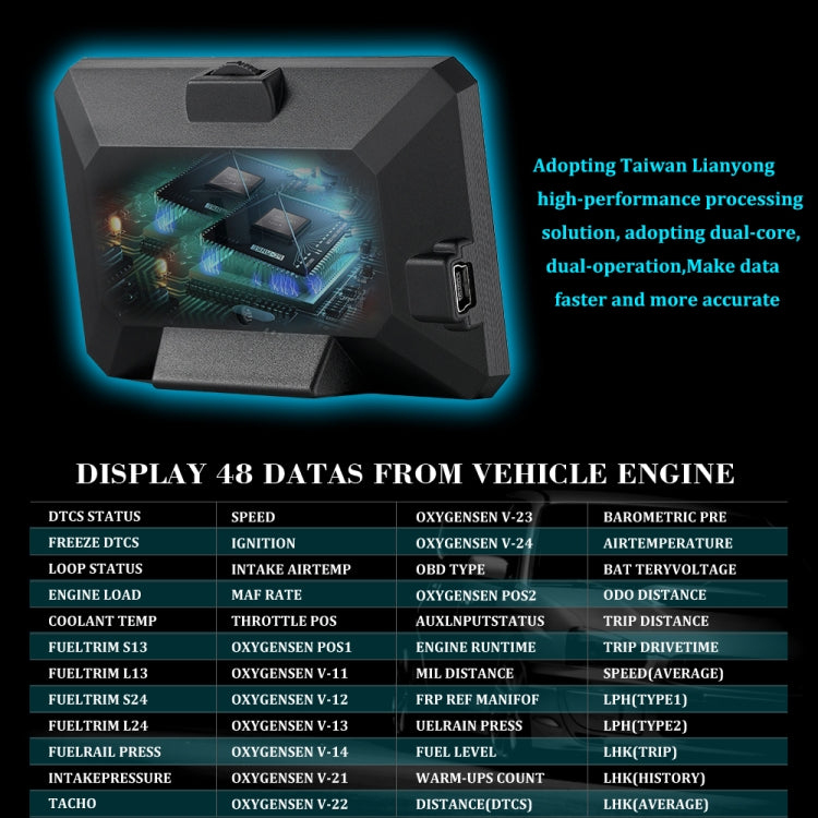 P16 Car HUD Head-up Display OBD2 Fault Code Elimination, P16 – Durable Build, Easy to Use