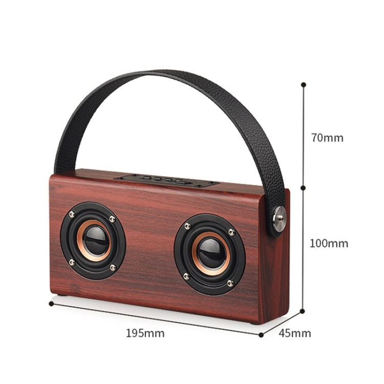 D10 Bluetooth Speaker – Bluetooth 4.2 Portable Wooden Handheld Bluetooth Speaker, D10(Red Wood...