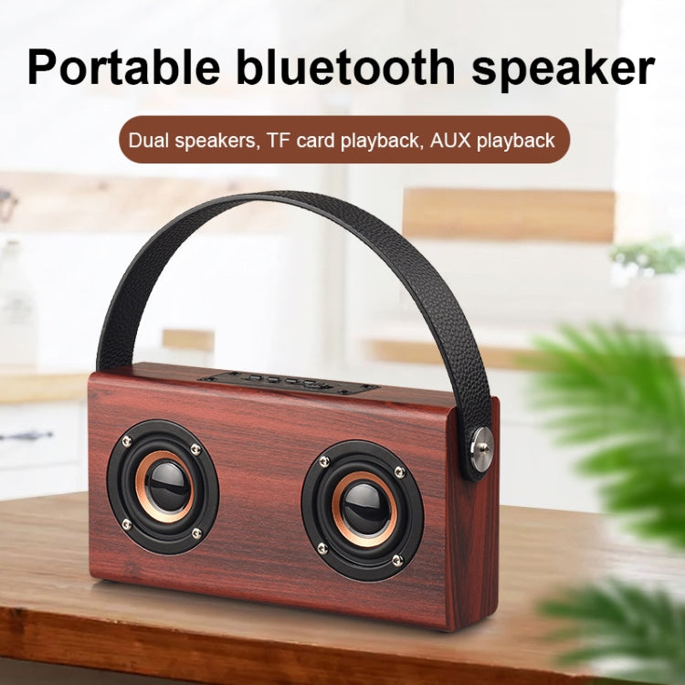 D10 Bluetooth Speaker – Bluetooth 4.2 Portable Wooden Handheld Bluetooth Speaker, D10(Red Wood...