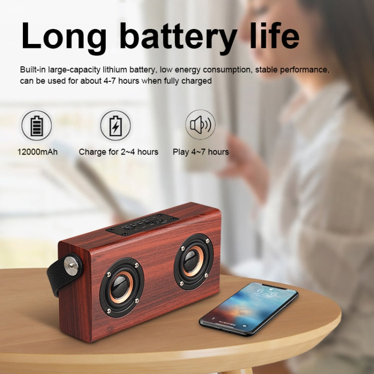 D10 Bluetooth Speaker – Bluetooth 4.2 Portable Wooden Handheld Bluetooth Speaker, D10(Red Wood...