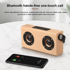 D10 Bluetooth Speaker – Bluetooth 4.2 Portable Wooden Handheld Bluetooth Speaker, D10(Red Wood...