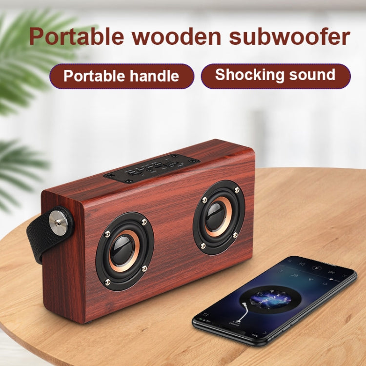 D10 Bluetooth Speaker – Bluetooth 4.2 Portable Wooden Handheld Bluetooth Speaker, D10(Red Wood...