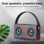 D10 Bluetooth Speaker – Bluetooth 4.2 Portable Wooden Handheld Bluetooth Speaker, D10(Red Wood...