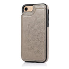 Double Buckle Mandala Pattern PU+TPU Protective Case with Card Slots &... (iPhone SE 2022)