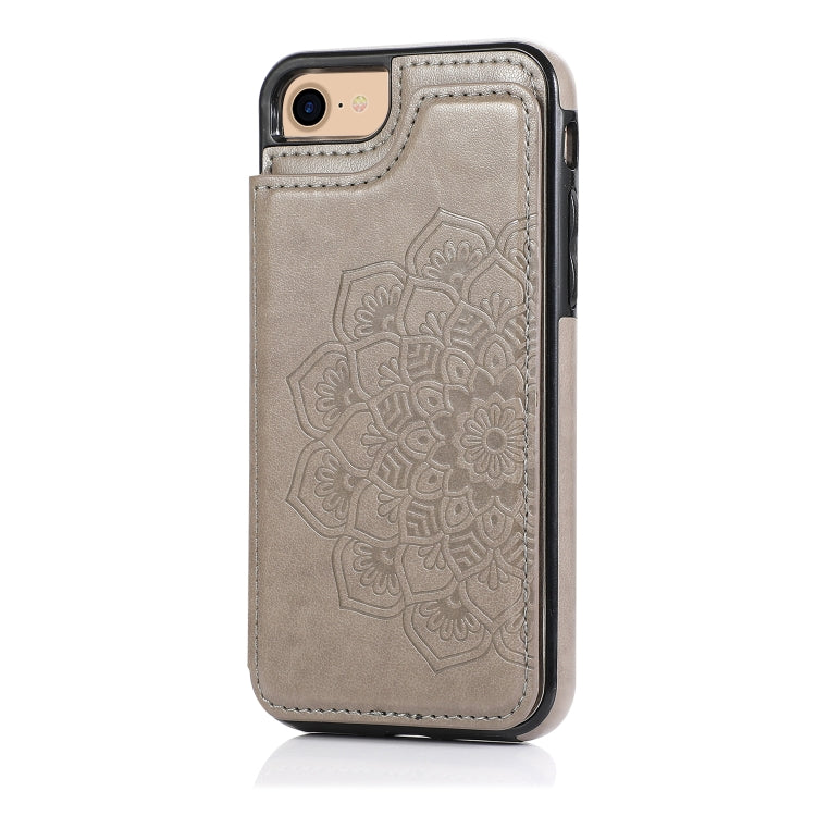 Double Buckle Mandala Pattern PU+TPU Protective Case with Card Slots &... (iPhone SE 2022)