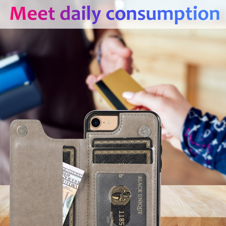 Double Buckle Mandala Pattern PU+TPU Protective Case with Card Slots &... (iPhone SE 2022)