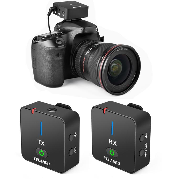 YELANGU MX5 2.4G Live Broadcast Interview Shooting Wireless Recording Microphone Black