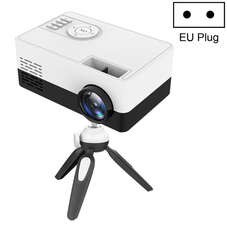J15 1920 x 1080P HD Household Mini LED Projector with Tripod Mount Support AV / HDMI x 1 / USB x1 / TF x 1, EU Plug, US Plug, UK Plug, AU Plug EU Plug Black White