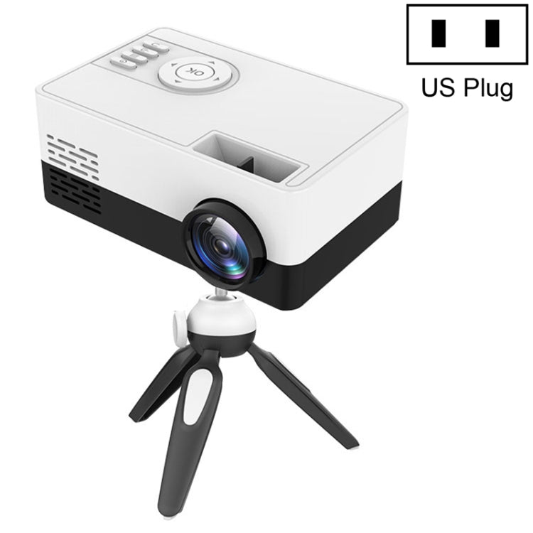 J15 1920 x 1080P HD Household Mini LED Projector with Tripod Mount Support AV / HDMI x 1 / USB x1 / TF x 1, EU Plug, US Plug, UK Plug, AU Plug US Plug Black White