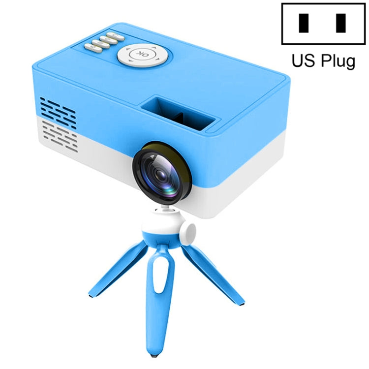 J15 1920 x 1080P HD Household Mini LED Projector with Tripod Mount Support AV / HDMI x 1 / USB x1 / TF x 1, EU Plug, US Plug, UK Plug, AU Plug US Plug Blue White