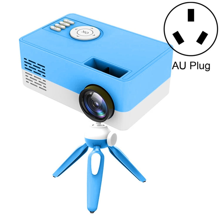 J15 1920 x 1080P HD Household Mini LED Projector with Tripod Mount Support AV / HDMI x 1 / USB x1 / TF x 1, EU Plug, US Plug, UK Plug, AU Plug AU Plug Blue White