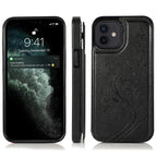 Butterflies Flowers Double Buckle PU + TPU Protective Case with Holder & Card Slots & Photo Frame, For iPhone 12 mini, For iPhone 12 / 12 Pro