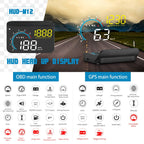 M12 OBD2 + GPS Mode Car Head-up Display HUD Overspeed / Speed / Water Temperature / Low Voltage / Fault Alarm, M12