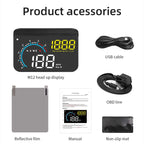 M12 OBD2 + GPS Mode Car Head-up Display HUD Overspeed / Speed / Water Temperature / Low Voltage / Fault Alarm, M12