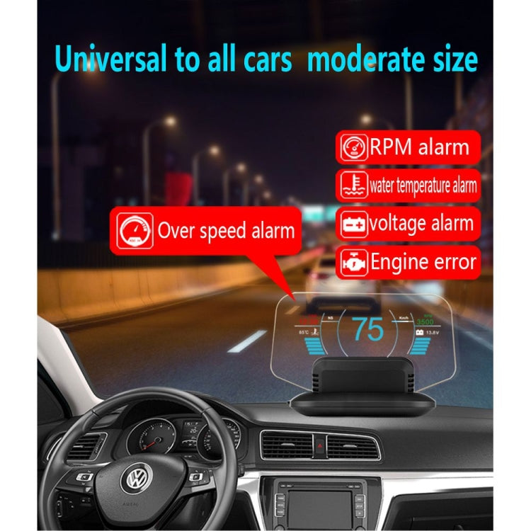 C1 OBD2 + GPS Mode Car HUD Head-up Display Compass / Speed / Water Temperature / Voltage Display / Speed / Fault Alarm / Navigation Function, C1 With Navigation Function – Bluetooth, Non-slip