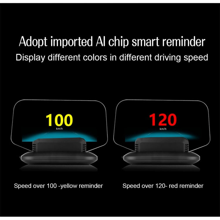 C1 OBD2 + GPS Mode Car HUD Head-up Display Compass / Speed / Water Temperature / Voltage Display / Speed / Fault Alarm / Navigation Function, C1 With Navigation Function – Bluetooth, Non-slip