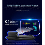 C1 OBD2 + GPS Mode Car HUD Head-up Display Compass / Speed / Water Temperature / Voltage Display / Speed / Fault Alarm / Navigation Function, C1 With Navigation Function – Bluetooth, Non-slip