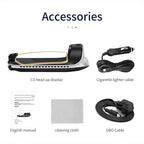 C3 OBD2 + GPS Mode Car Head-up Display HUD Overspeed / Speed / Water Temperature Too High / Voltage Too Low / Engine Failure Alarm / Fatigue Driving Reminder / Navigation Function, C3