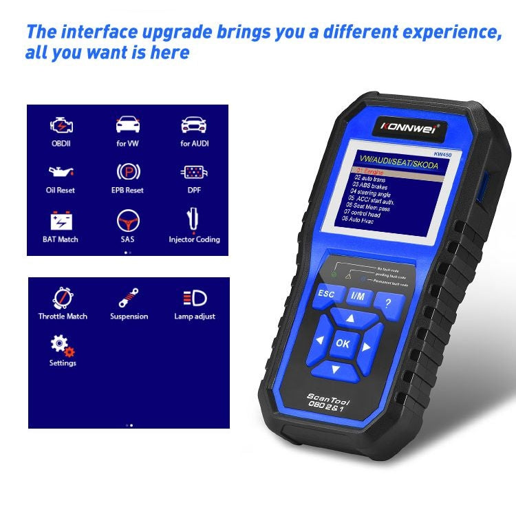 KONNWEI KW450 Car 2.8 inch TFT Color Screen Battery Tester Support 2 Languages / System XP WIN7 WIN8 WIN10, KW450