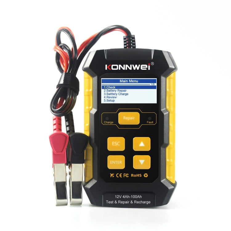 KONNWEI KW510 3 in 1 Car Battery Tester / Charger / Repairer, Support 8 Languages, KW510(EU Plug), KW510(US Plug) KW510(EU Plug)
