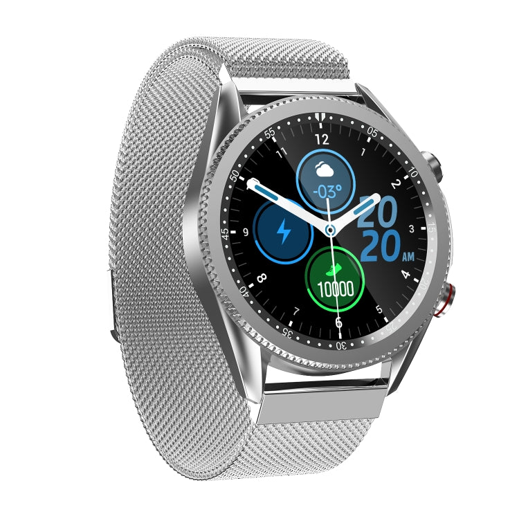 M98 Smart Watch – 1.28" Screen, IP67 Waterproof, Heart Rate Monitoring (Black) #2 Steel Strap(Silver) Silver