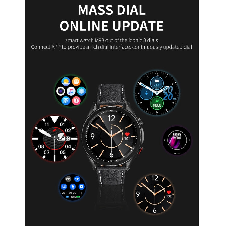 M98 Smart Watch – 1.28" Screen, IP67 Waterproof, Heart Rate Monitoring (Black)