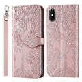 Life of Tree Embossing Pattern Horizontal Flip Leather Case with Holder & Card Slot & Wallet & Photo Frame & Lanyard, For iPhone XS Max For iPhone XS Max Rose Gold