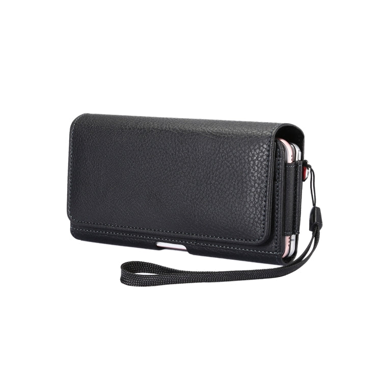 Litchi Texture Vertical Flip Thwartwise PU Leather Case / Waist Bag with Back Splint & Card Slots & 15cm Lanyard for 6.7 inch Phone Universal, for 6.7 inch Phone Universal – Lanyard, Card Slot, Flip