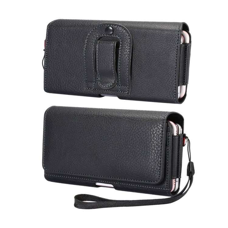 Litchi Texture Vertical Flip Thwartwise PU Leather Case / Waist Bag with Back Splint & Card Slots & 15cm Lanyard for 6.7 inch Phone Universal, for 6.7 inch Phone Universal – Lanyard, Card Slot, Flip