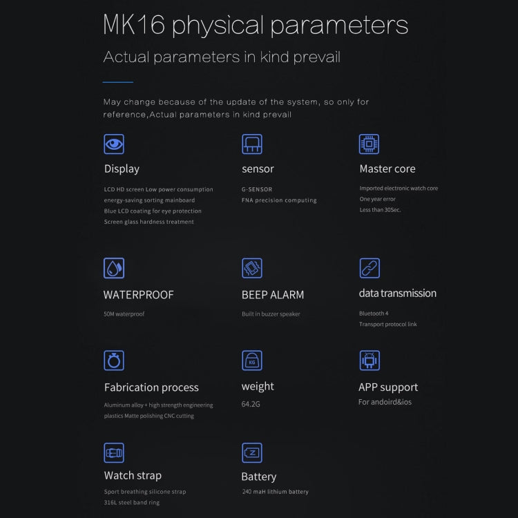 MK16 Smart Watch – 50m Waterproof