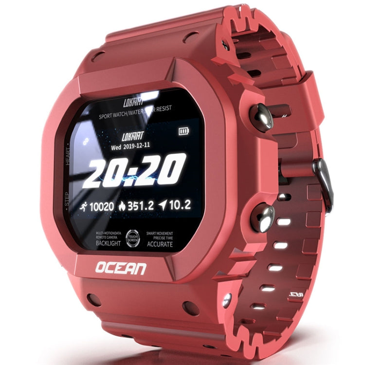 OCEAN Smart Watch – 1.14" Screen, IP68 Waterproof Wine Red