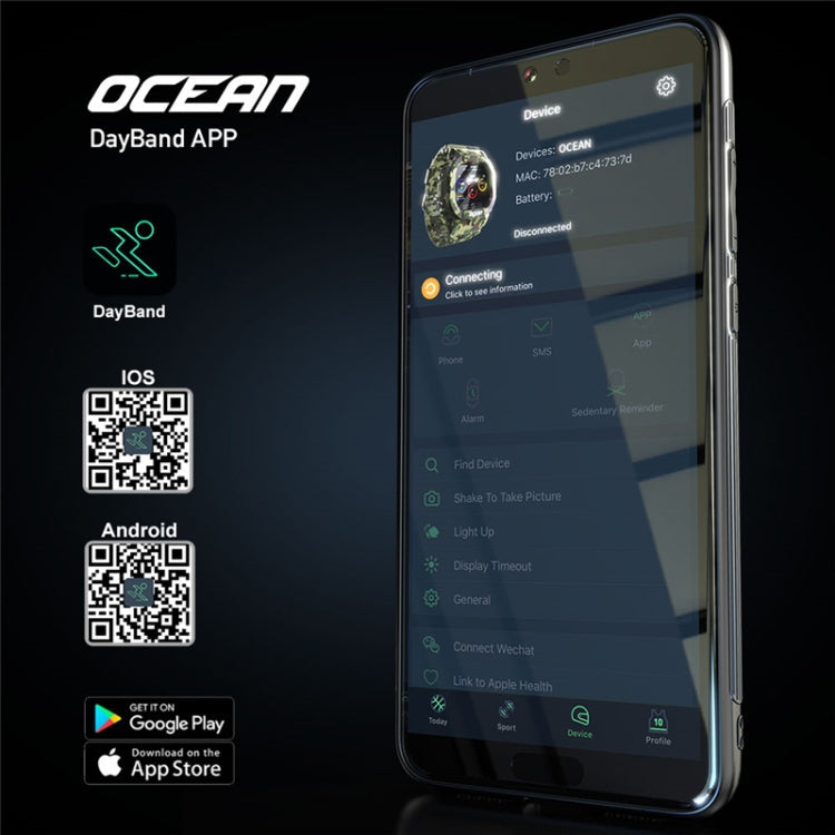 OCEAN Smart Watch – 1.14" Screen, IP68 Waterproof